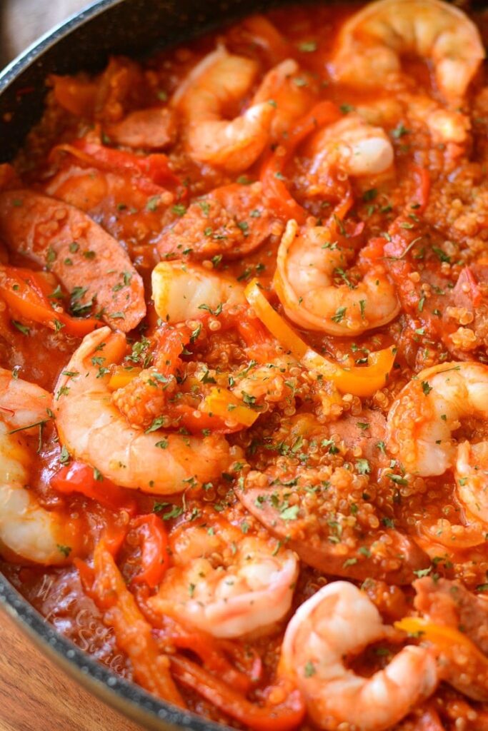 smoked sausage and shrimp jambalaya with quinoa 1
