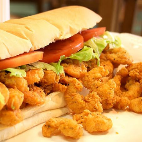 louisiana shrimp po boy sandwich